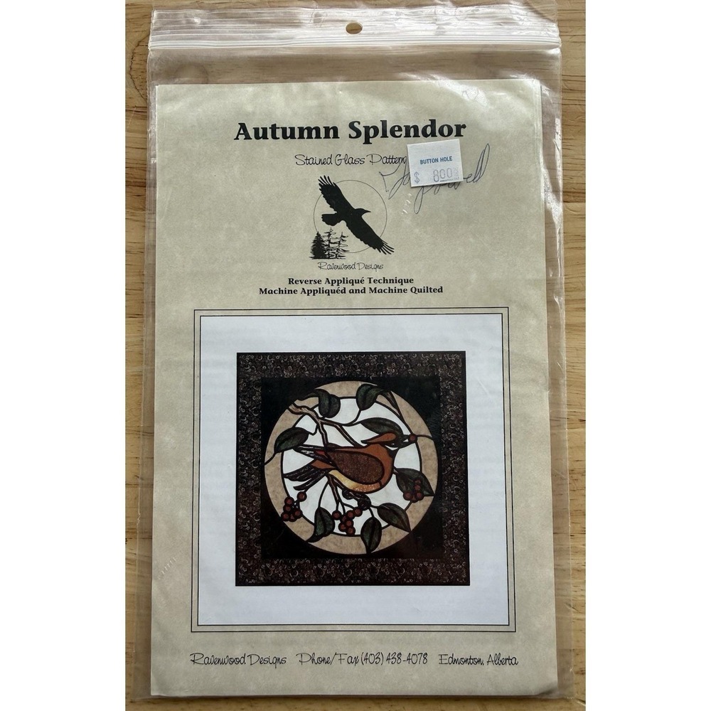 Ravenwood Designs AUTUMN SPLENDOR Stained Glass Quilt Pattern